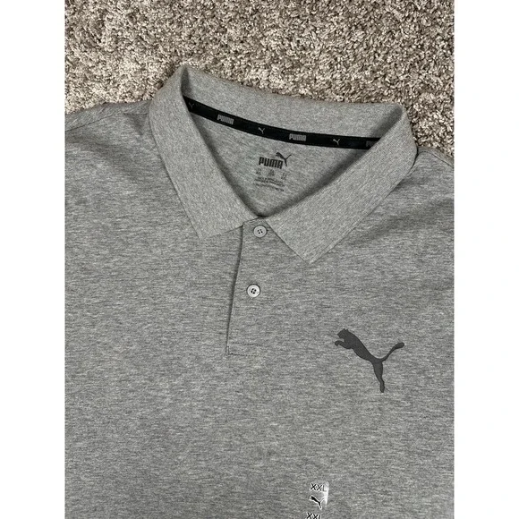 Puma Men's XXL Golf‎ Polo Shirt Gray Heather Short Sleeve Stretch Athletic - Picture 7 of 12